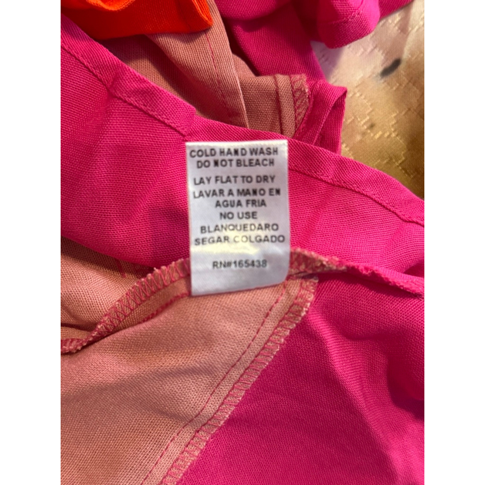 💕🧡NWT AEMI + CO Pink Orange Coral Halter Maxi Dress Colorblock Size S - Picture 5 of 5